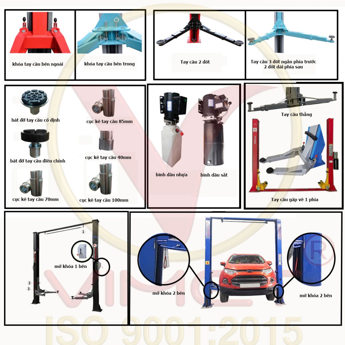 Cầu nâng 2 trụ cáp trên VIMET TLB40110